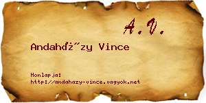 Andaházy Vince névjegykártya