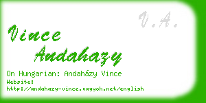 vince andahazy business card